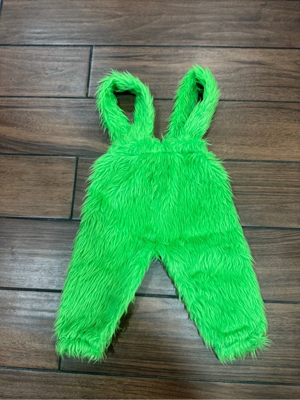 The Baby Who Stole Christmas Furry Grinch Suspender romper outfit size 12-18M